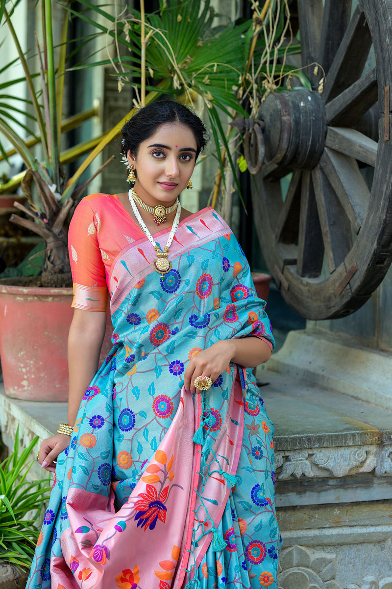 Beautiful Designer Soft Banarasi Silk Paithani Saree