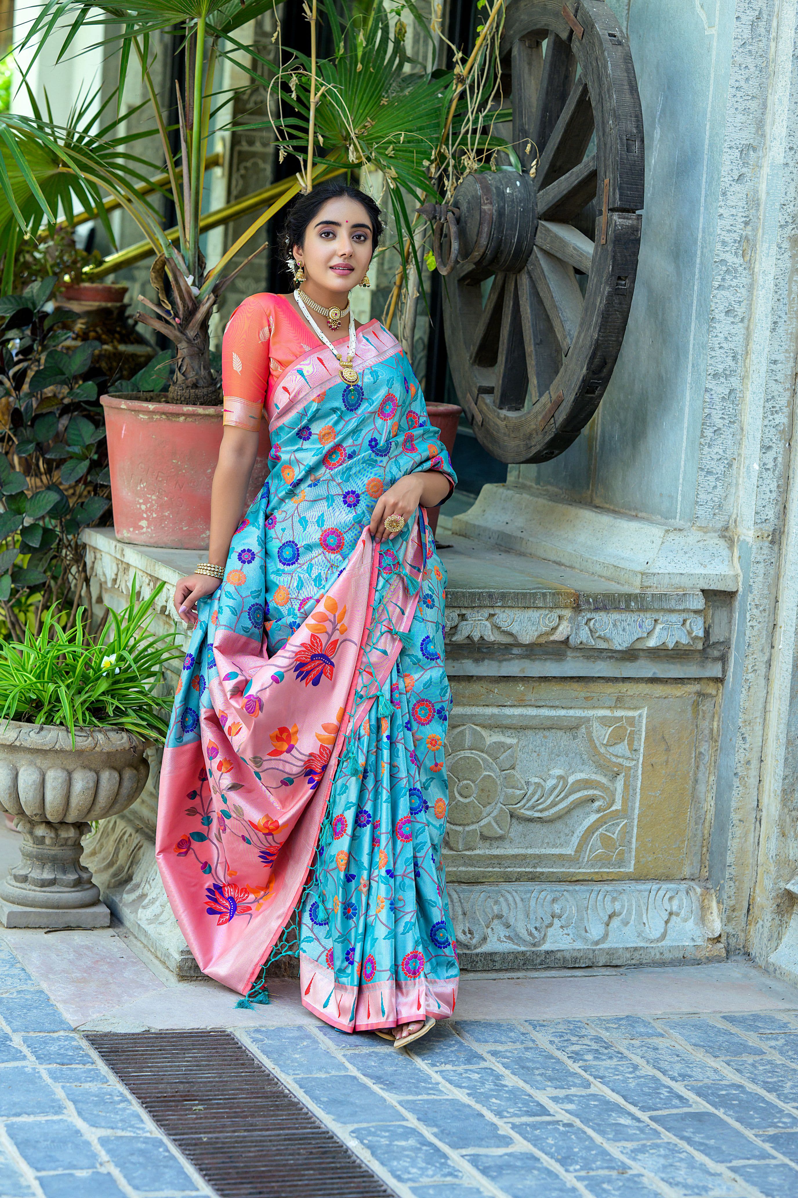 Beautiful Designer Soft Banarasi Silk Paithani Saree