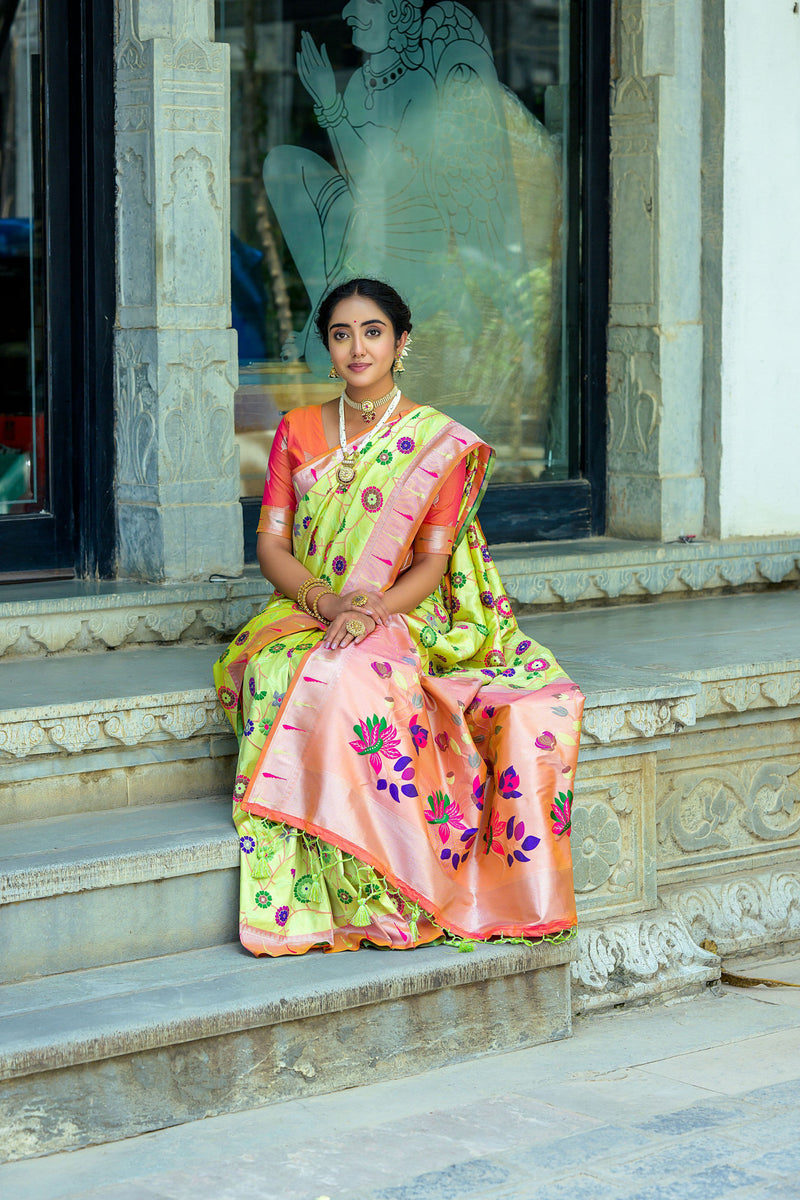 Beautiful Designer Soft Banarasi Silk Paithani Saree