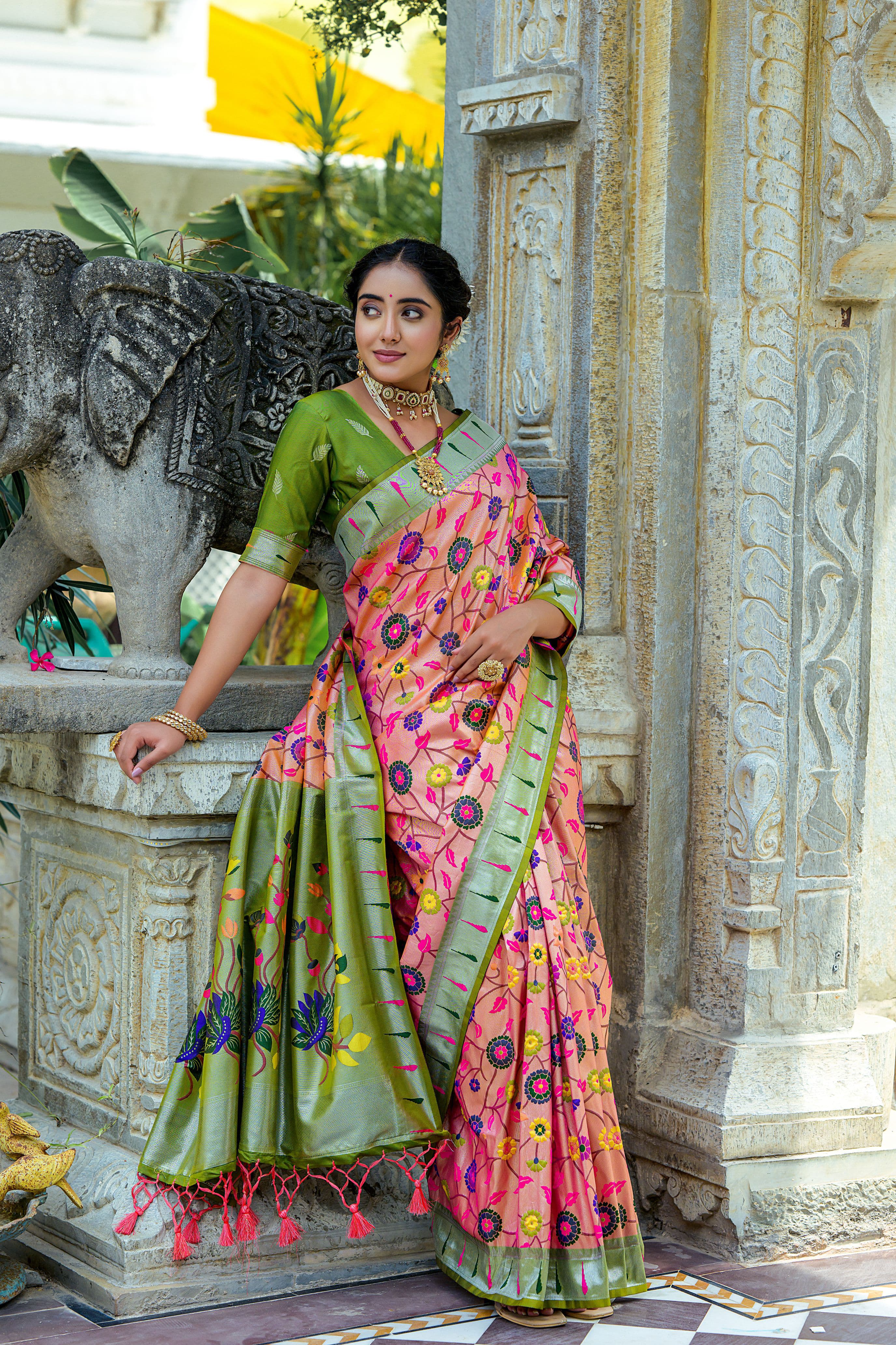 Beautiful Designer Soft Banarasi Silk Paithani Saree