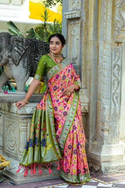 Beautiful Designer Soft Banarasi Silk Paithani Saree