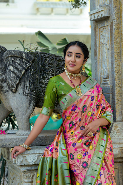 Beautiful Designer Soft Banarasi Silk Paithani Saree