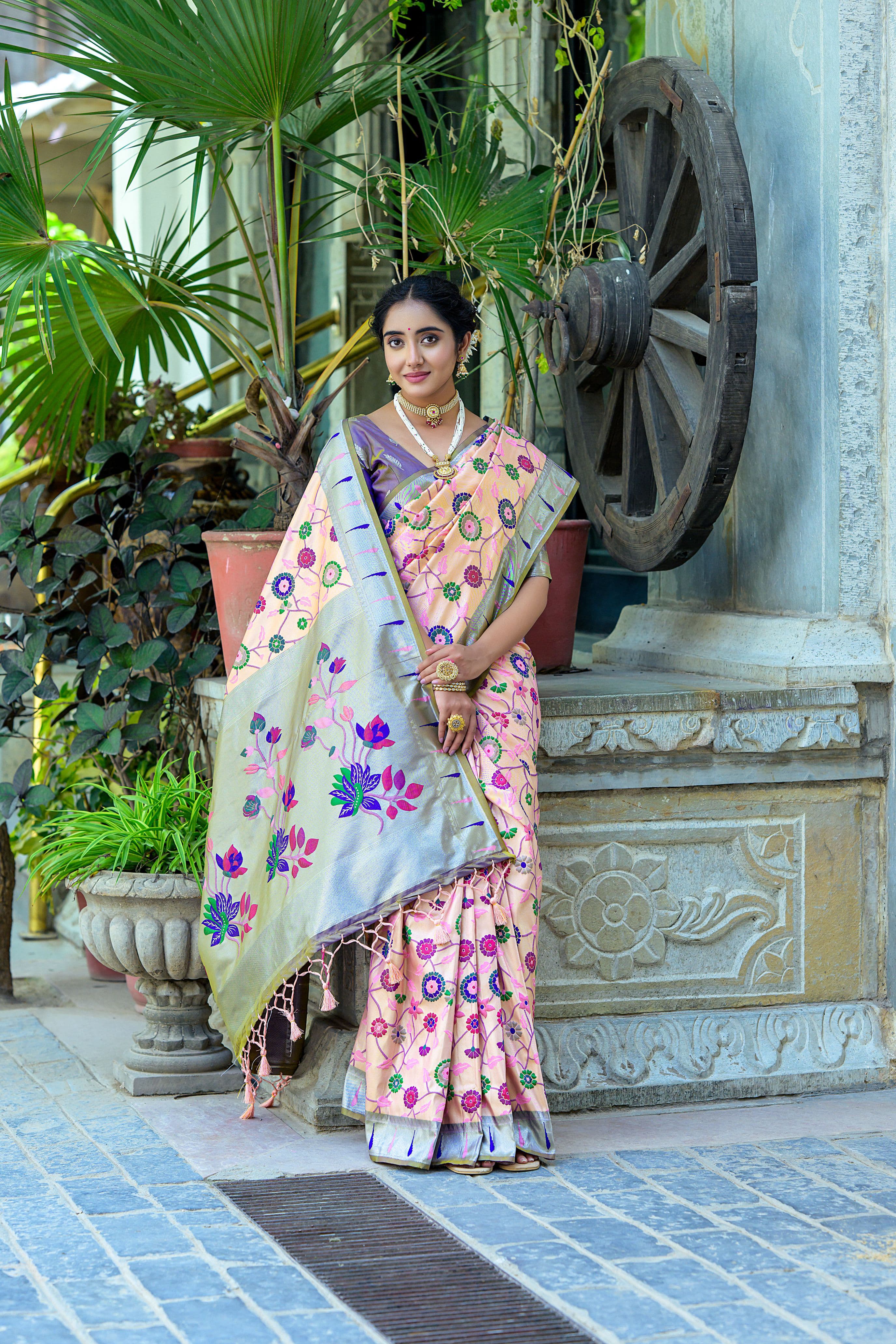 Beautiful Designer Soft Banarasi Silk Paithani Saree