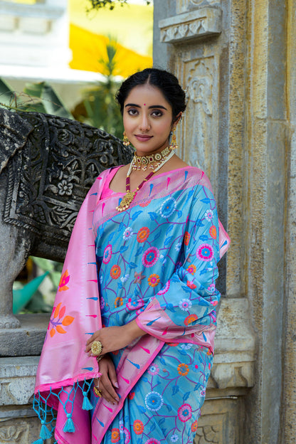 Beautiful Designer Soft Banarasi Silk Paithani Saree
