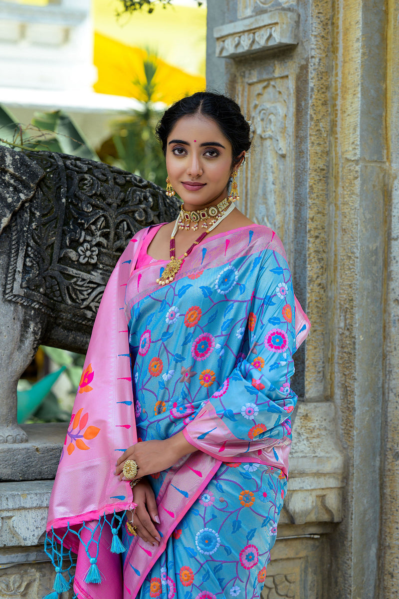 Beautiful Designer Soft Banarasi Silk Paithani Saree