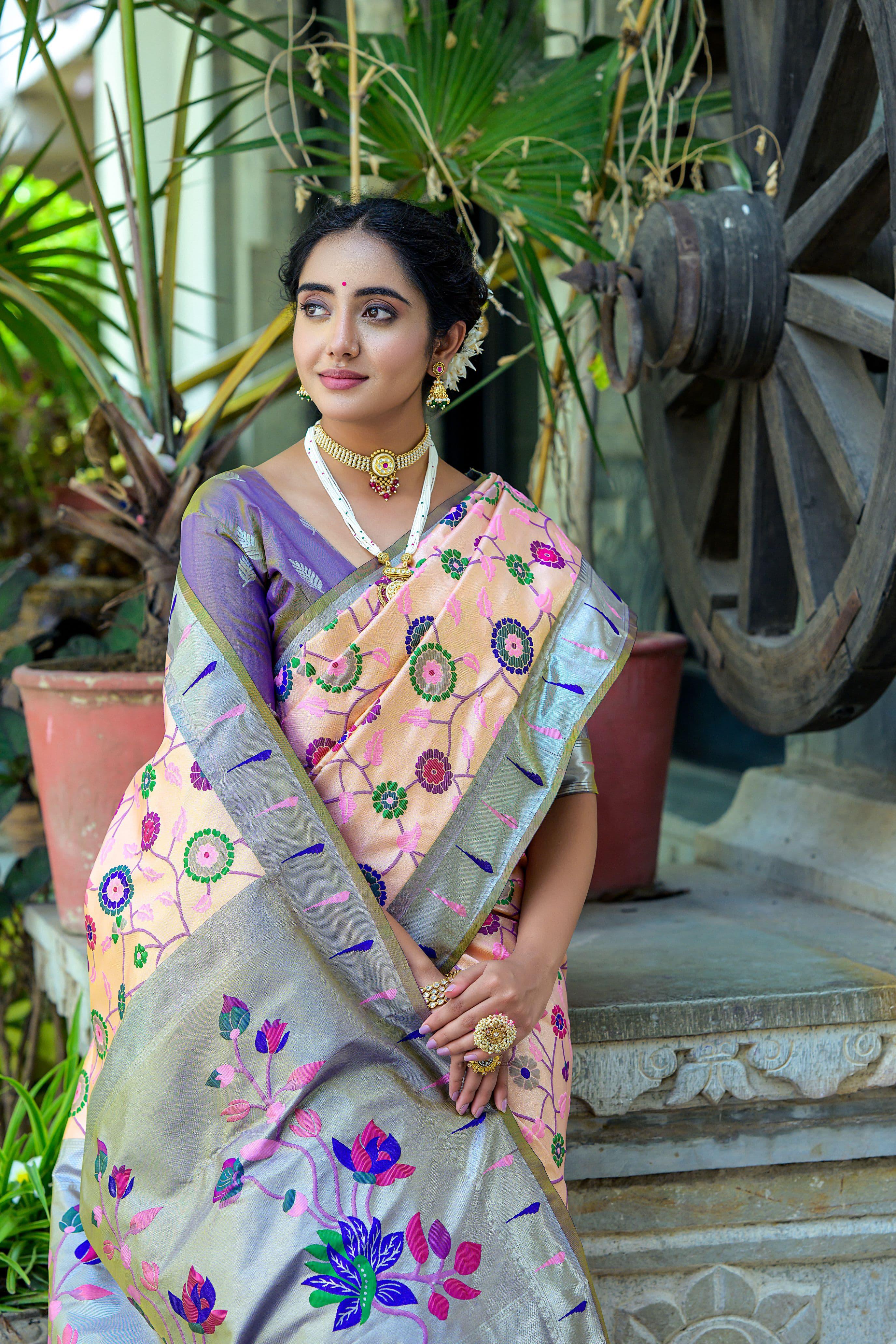 Beautiful Designer Soft Banarasi Silk Paithani Saree