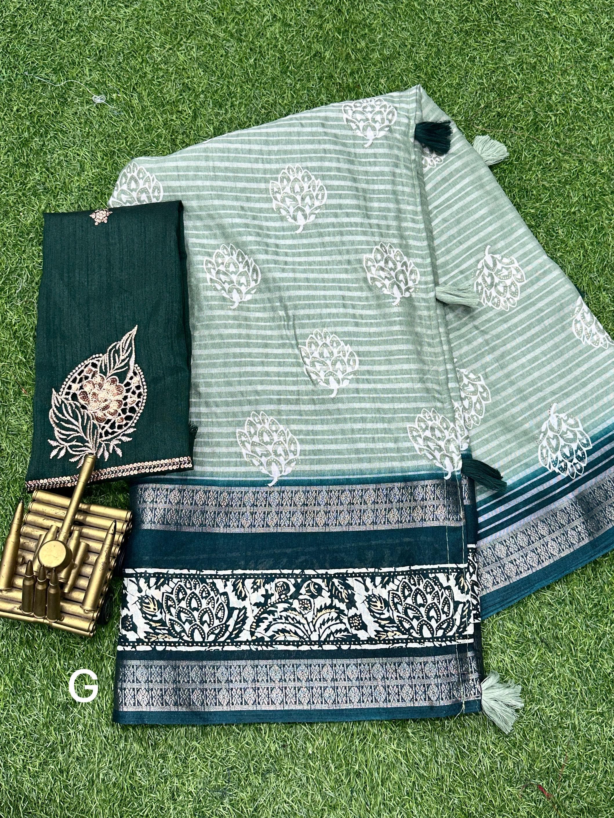 Beautiful Designer Janki Maslin Cotton Saree