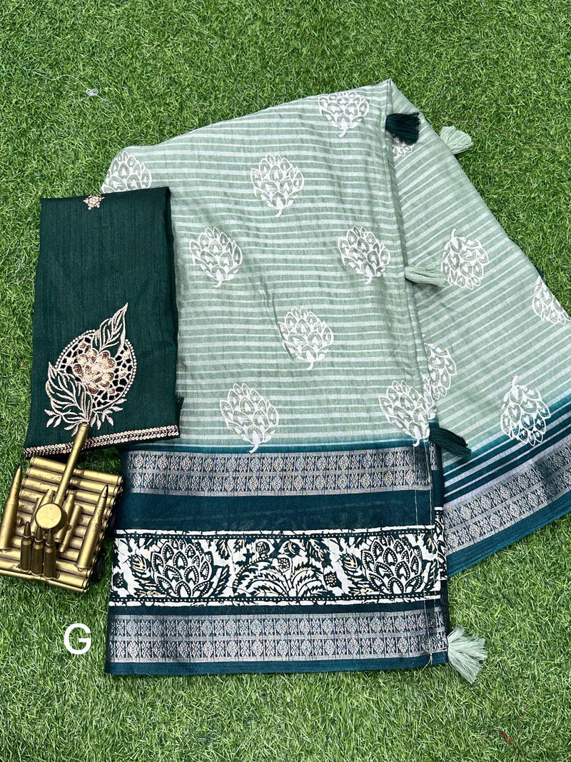 Beautiful Designer Janki Maslin Cotton Saree