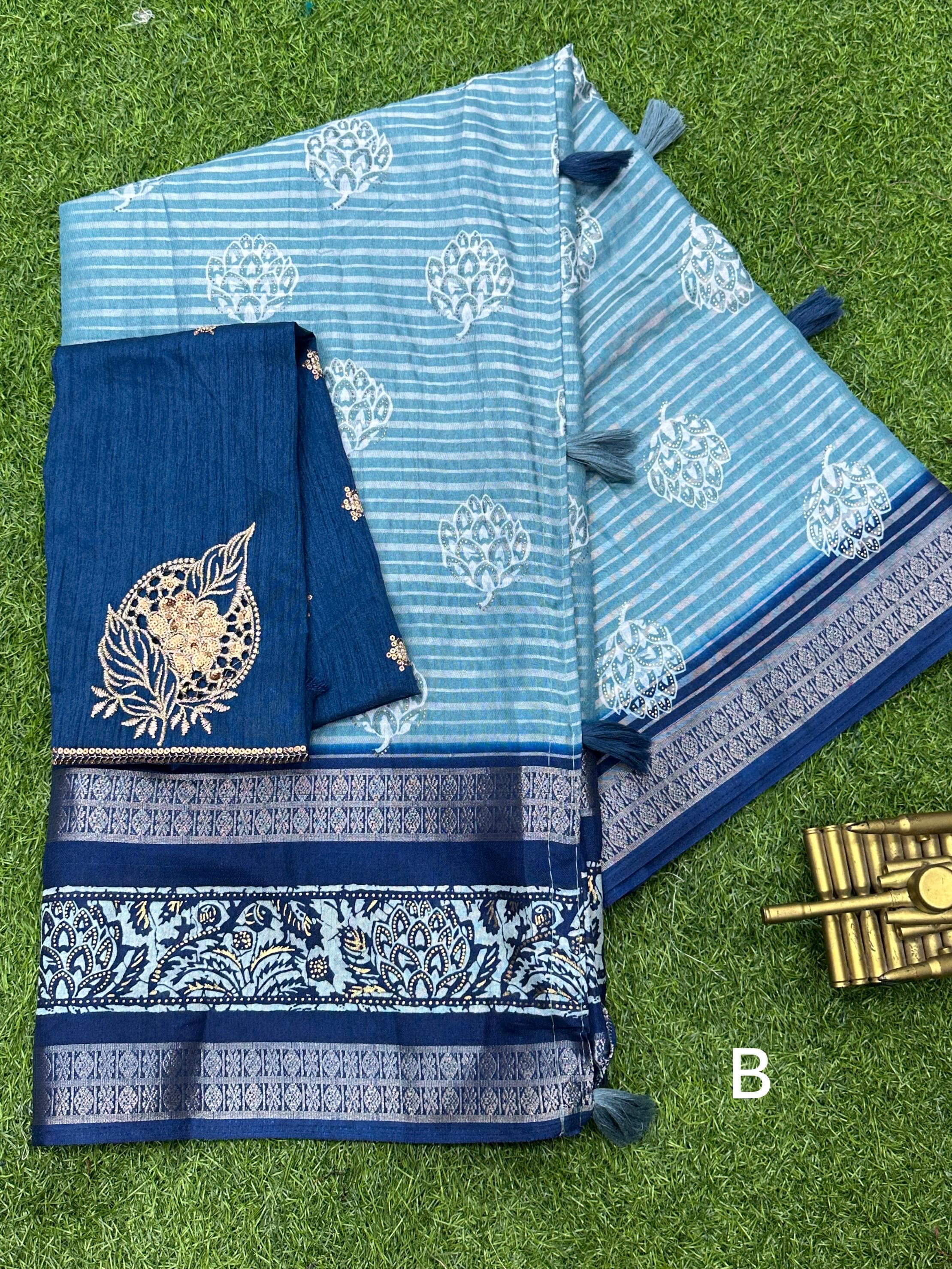 Beautiful Designer Janki Maslin Cotton Saree