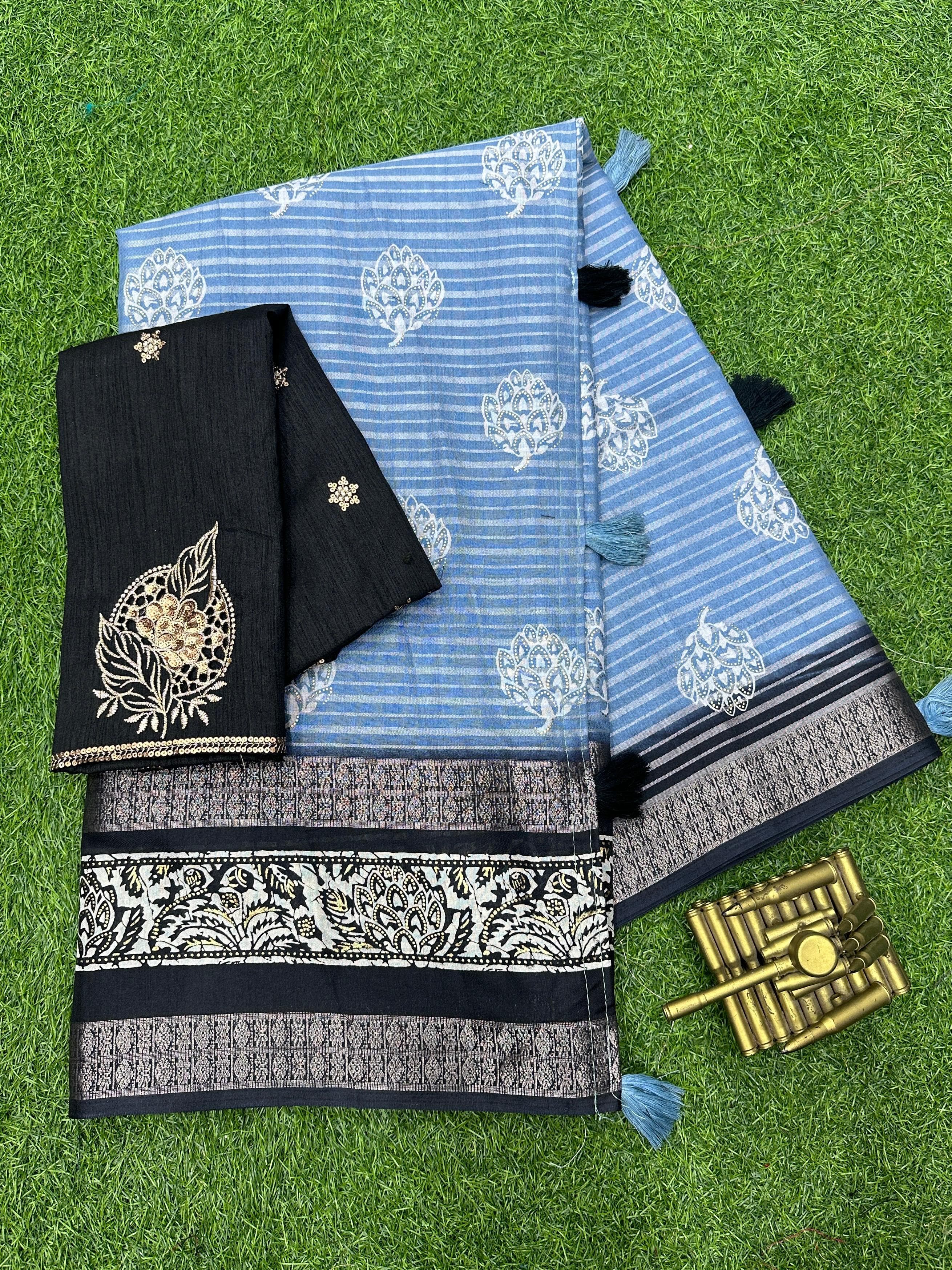 Beautiful Designer Janki Maslin Cotton Saree