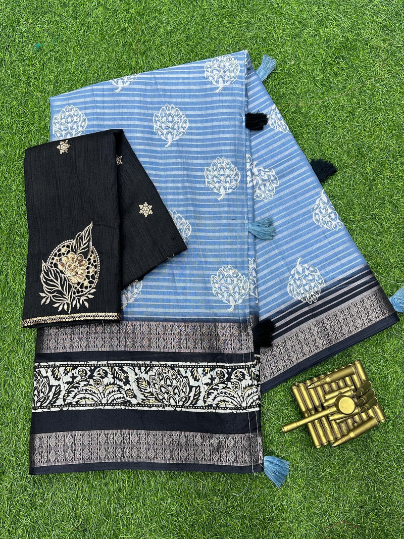 Beautiful Designer Janki Maslin Cotton Saree