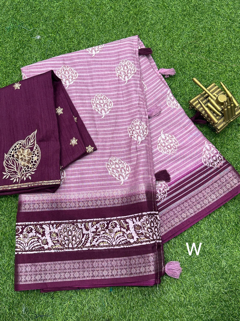 Beautiful Designer Janki Maslin Cotton Saree