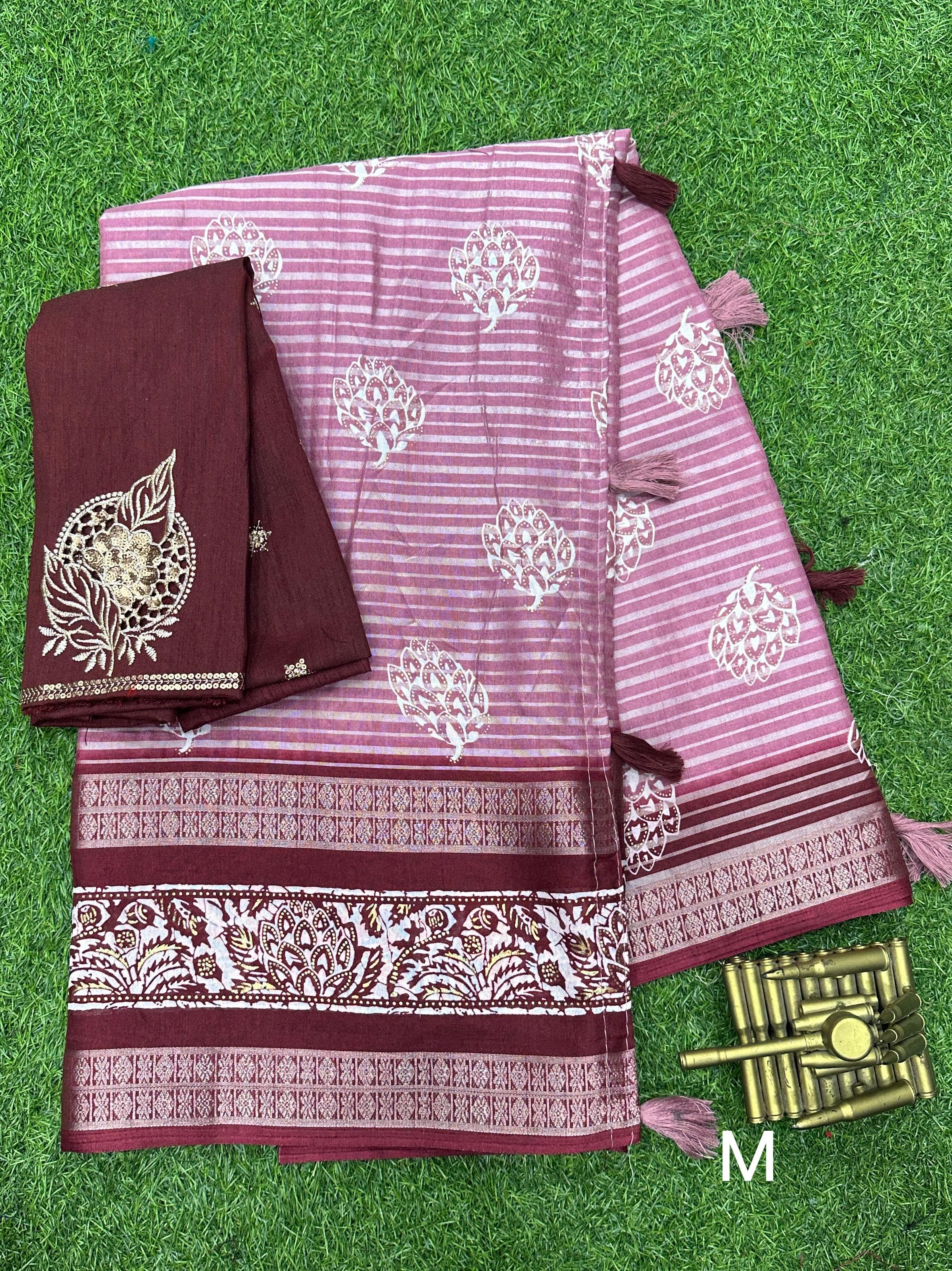 Beautiful Designer Janki Maslin Cotton Saree