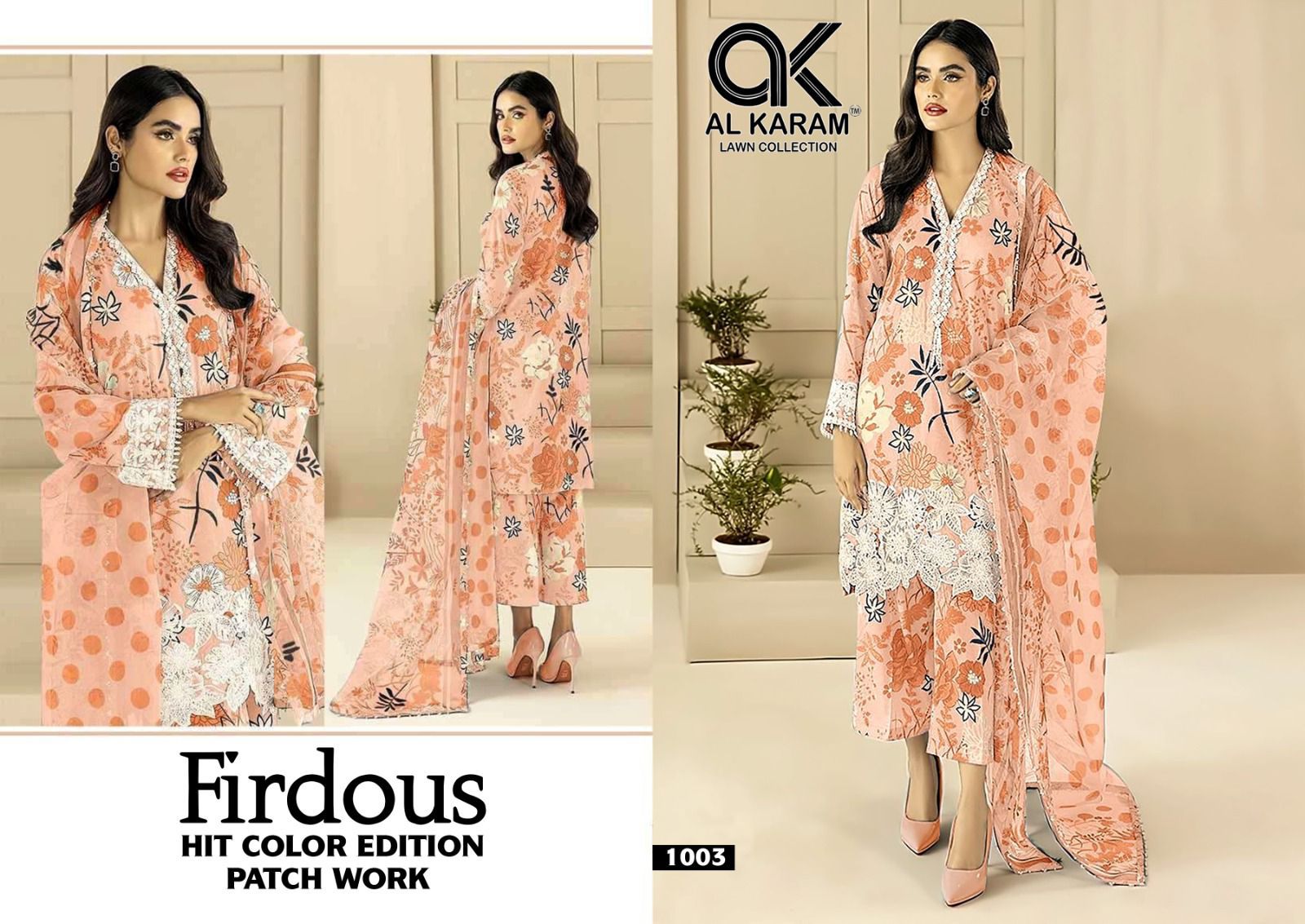 Firdous Al Karam Lawn Collection 1001 To 1004 Series Designer Suits (490x04)