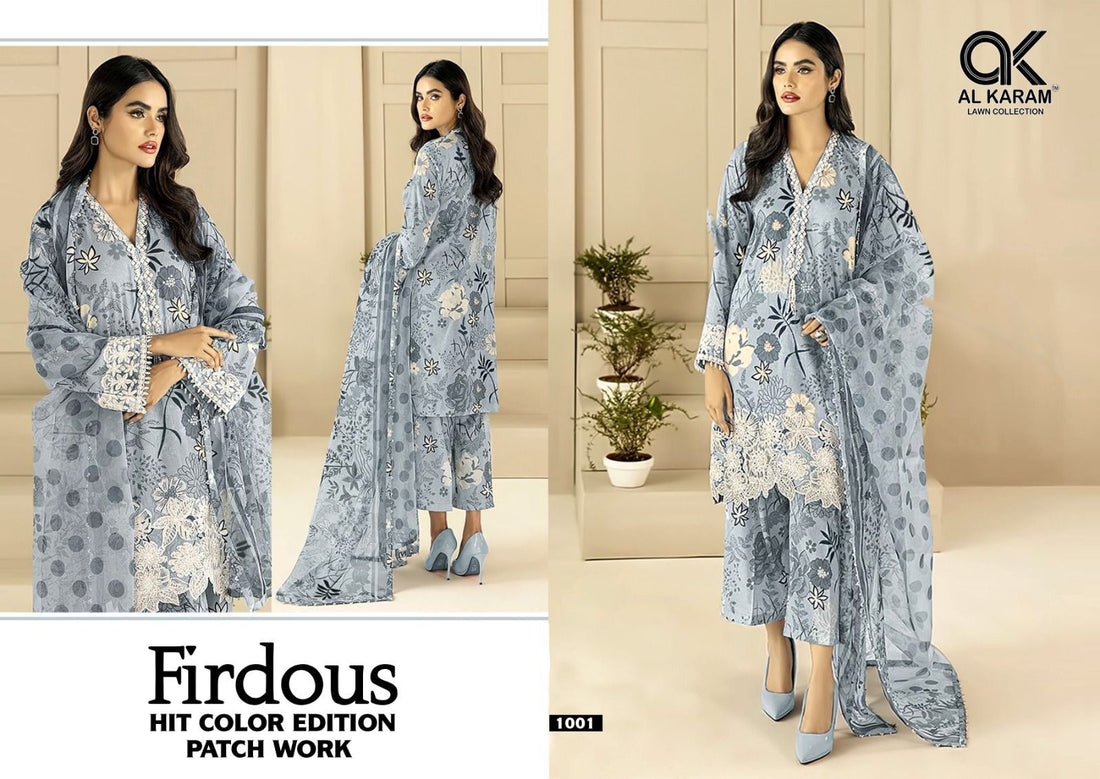 Firdous Al Karam Lawn Collection 1001 To 1004 Series Designer Suits (490x04)