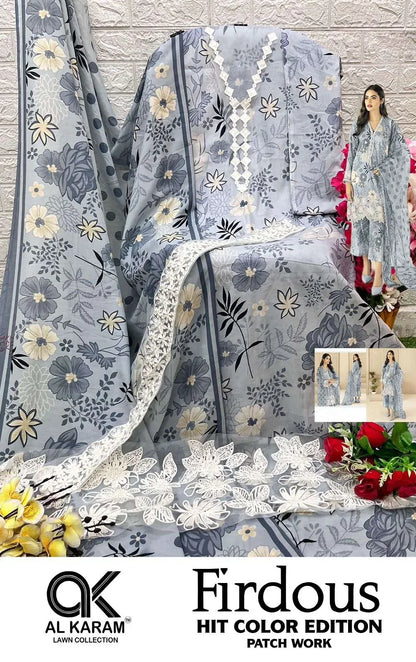 Firdous Al Karam Lawn Collection 1001 To 1004 Series Designer Suits (490x04)