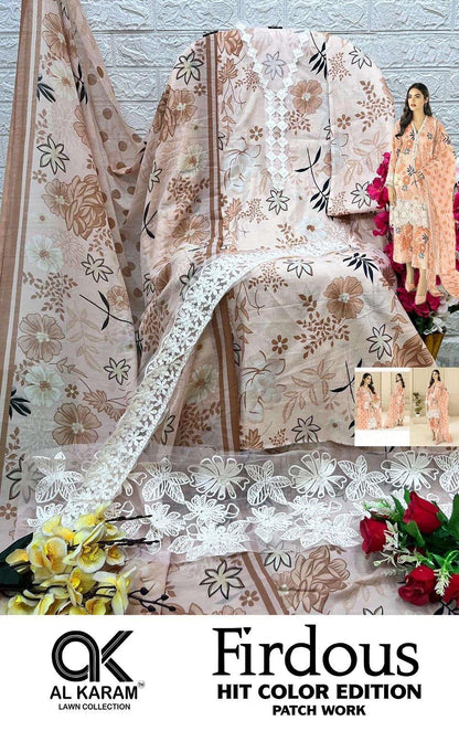 Firdous Al Karam Lawn Collection 1001 To 1004 Series Designer Suits (490x04)