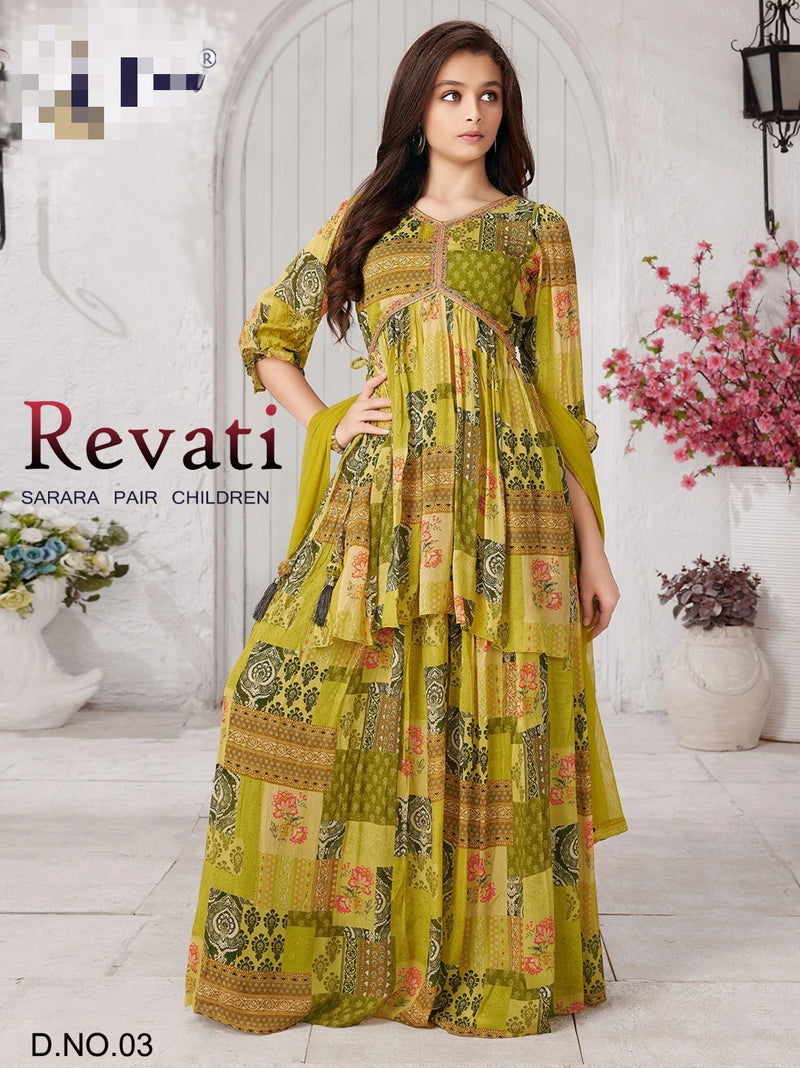 Beautiful Designer Children Girl's Wear Revati Sarara Suit