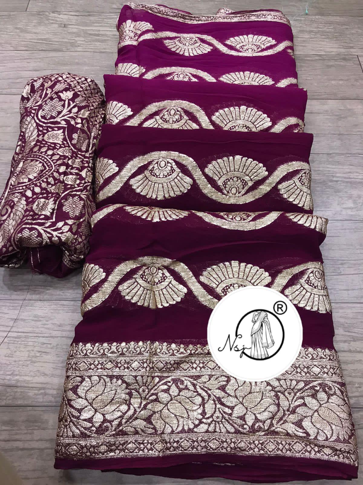 Beautiful Designer Jaipuri Pure Georgette Saree