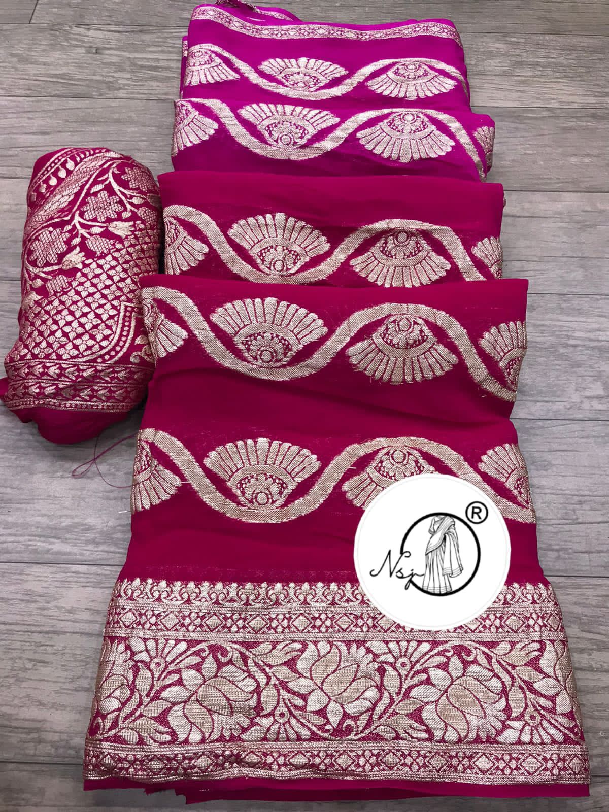 Beautiful Designer Jaipuri Pure Georgette Saree