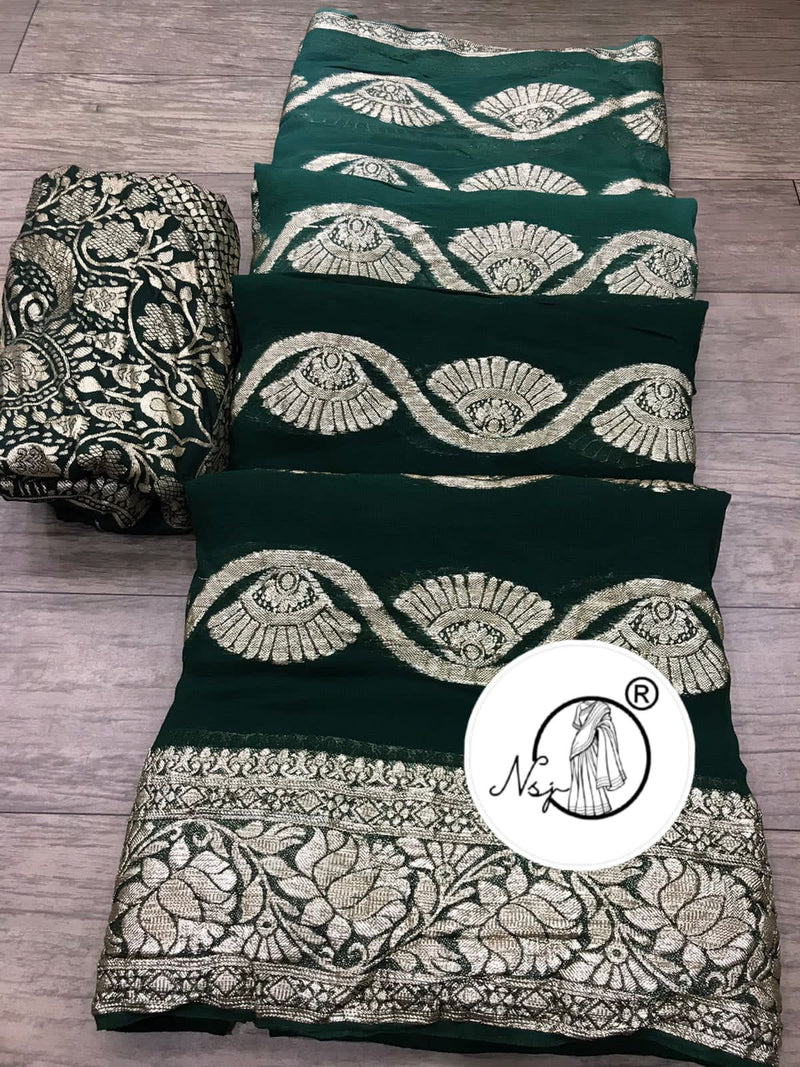 Beautiful Designer Jaipuri Pure Georgette Saree