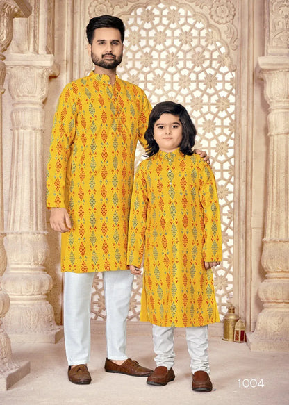 Beautiful Father &amp; Son Combo Kurta Pyjama Dress