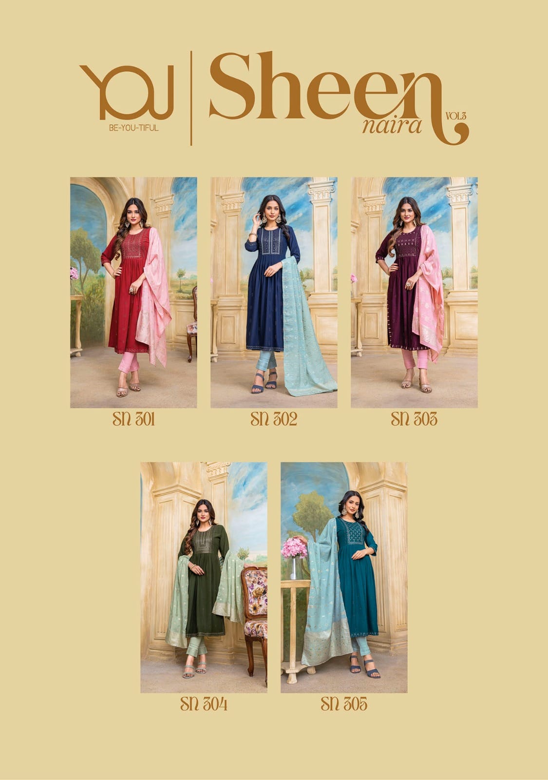 You Sheen Naira Vol 2 Heavy Nylon Kurti (975x05)