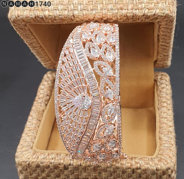 Beautiful American Diamond Antique Stone Bengal & Bracelet Set