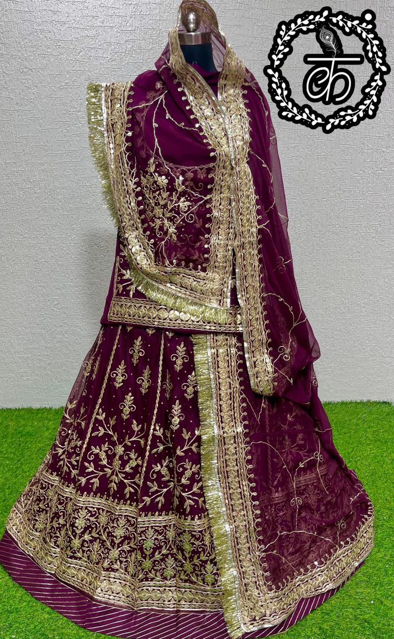 Beautiful Rajputi Bridal Poshak Pure Organza Humarai Odhni Lehenga Choli