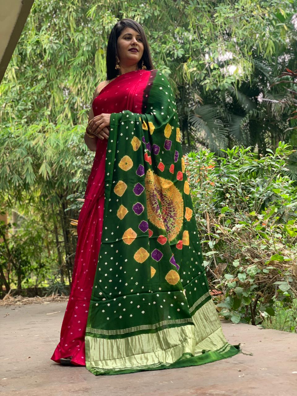 Beautiful Designer Pure Gajji Soft Silk Lagdi Patta Saree