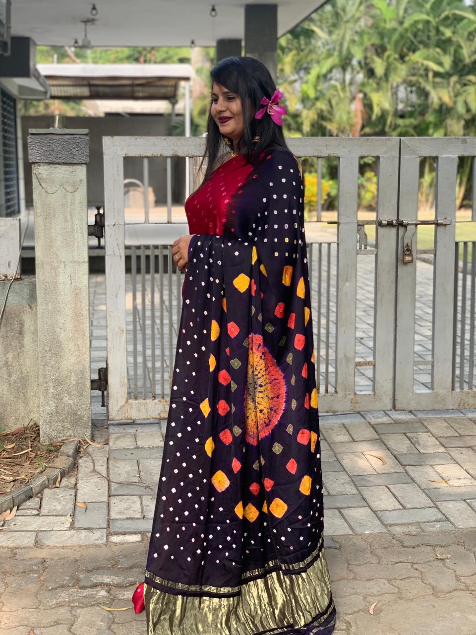 Beautiful Designer Pure Gajji Soft Silk Lagdi Patta Saree