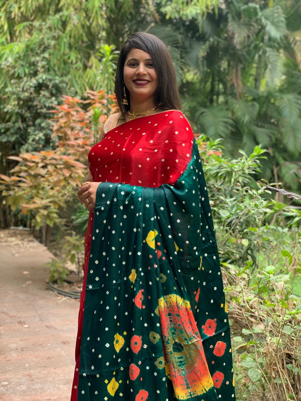 Beautiful Designer Pure Gajji Soft Silk Lagdi Patta Saree