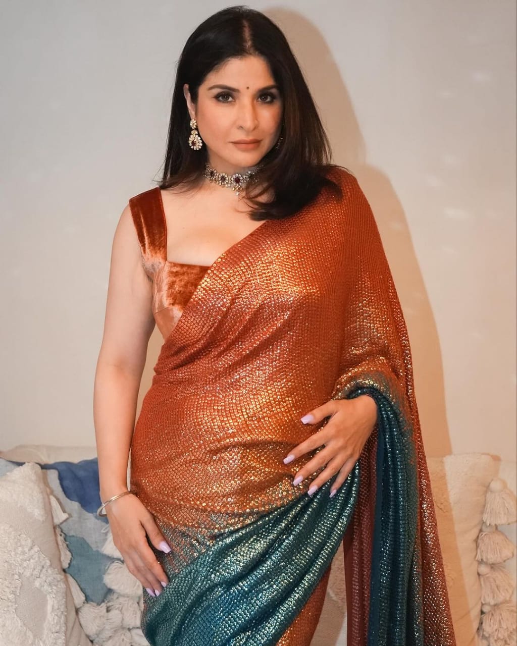 Beautiful Designer Heavy Georgette Exclusive Sequanc Saree Design 473