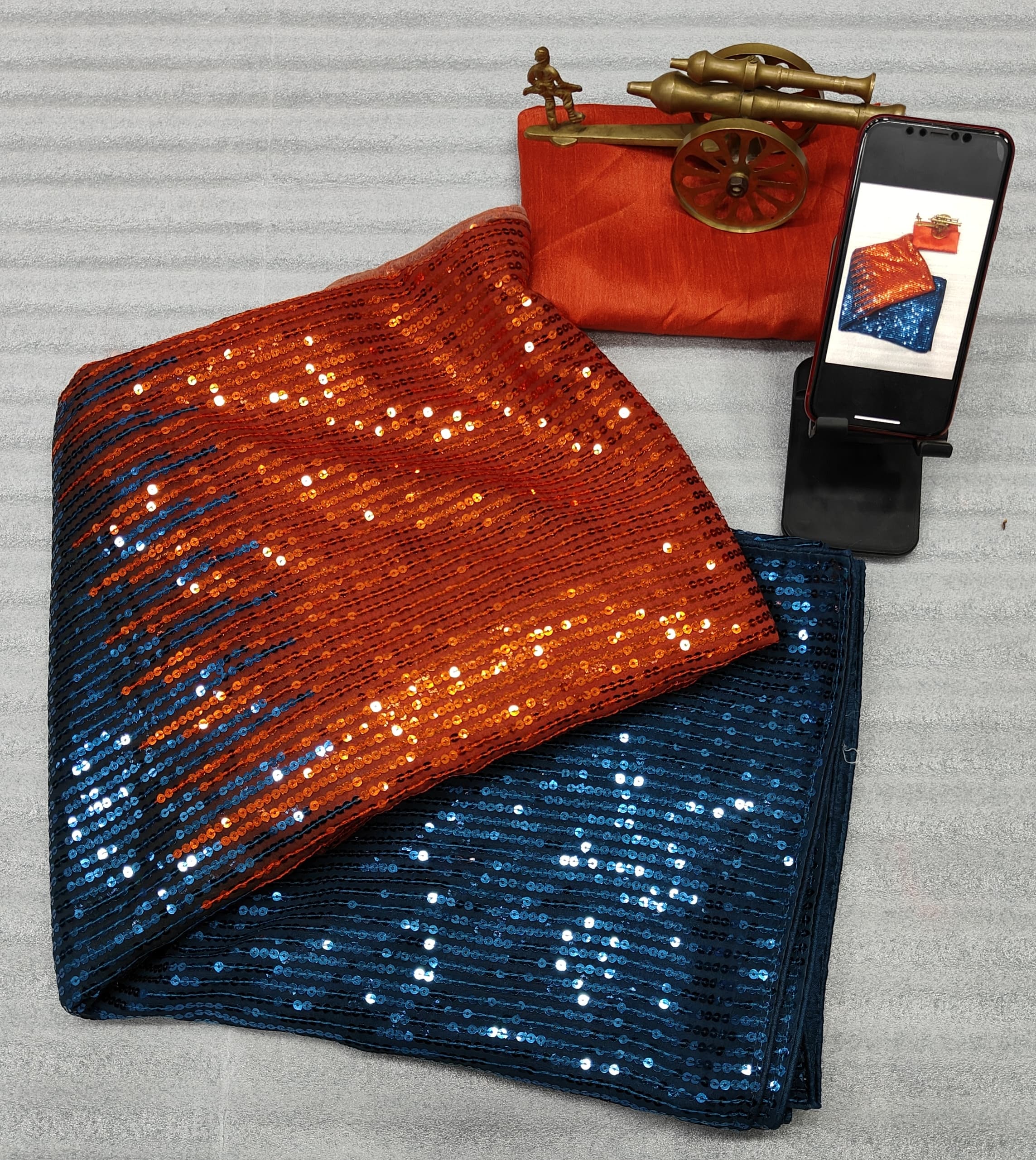 Beautiful Designer Heavy Georgette Exclusive Sequanc Saree Design 473