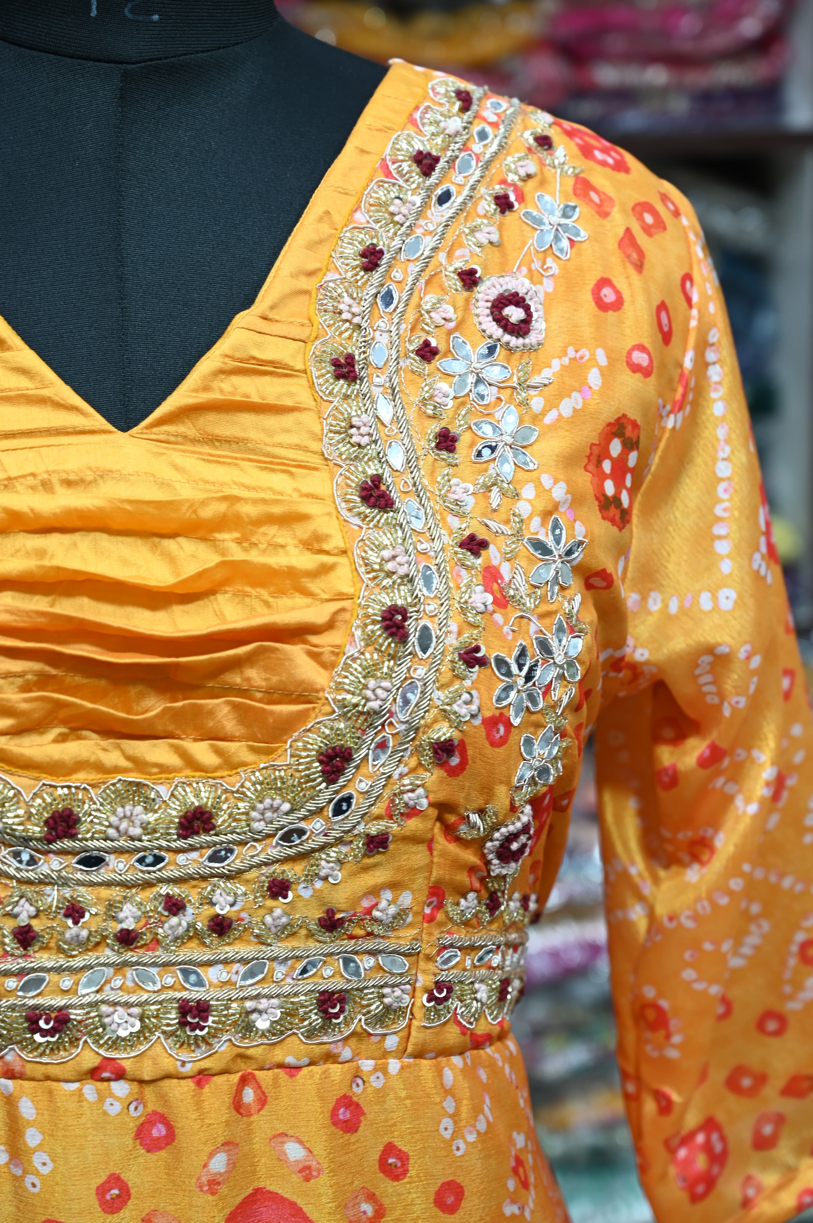 Beautiful Designer Soft Silk  Bandhej Suite