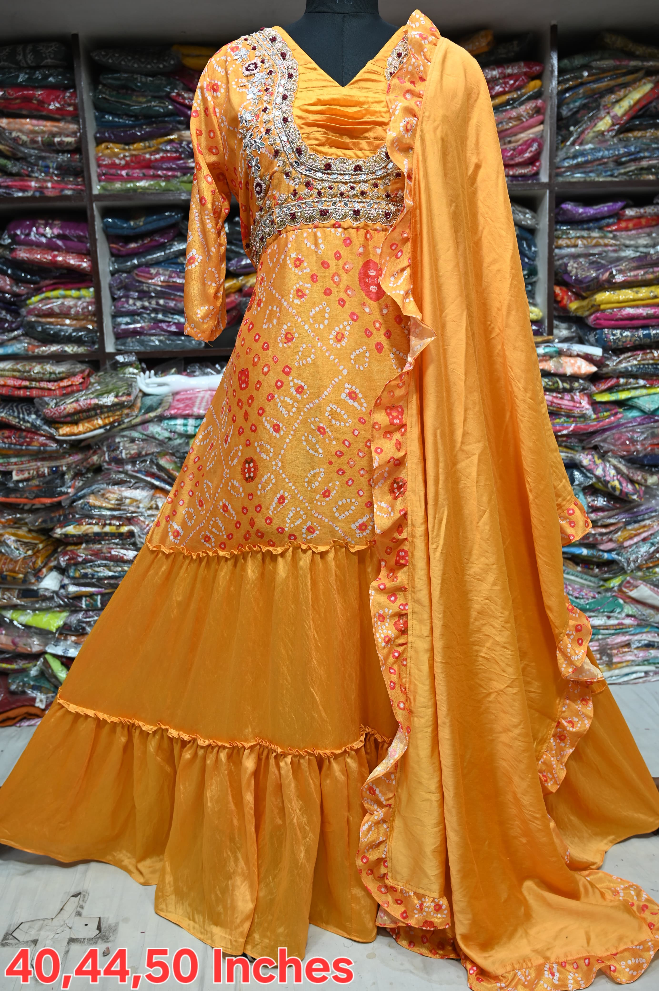 Beautiful Designer Soft Silk  Bandhej Suite