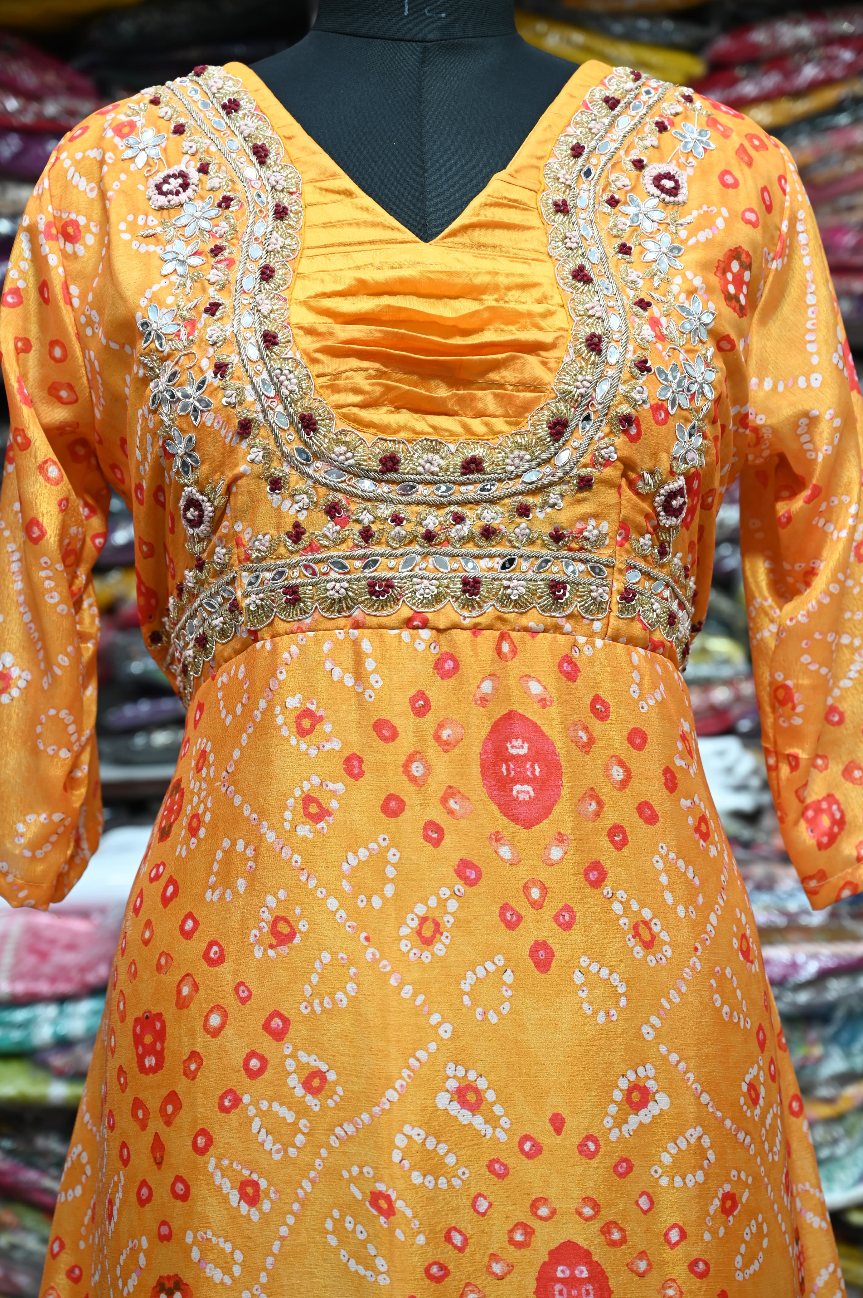 Beautiful Designer Soft Silk  Bandhej Suite