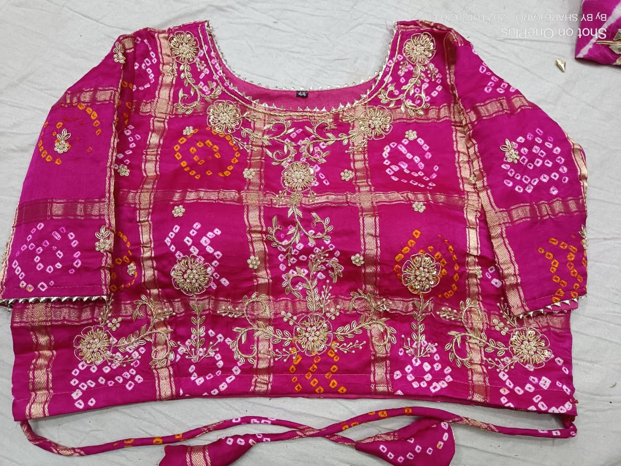 Beautiful Designer Gaji Silk Gharchola Bandhej Blouse