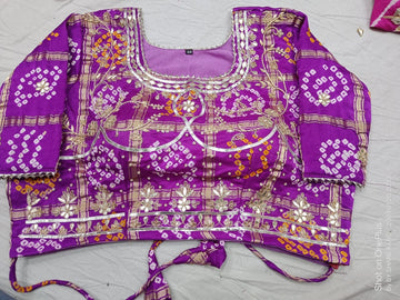 Beautiful Designer Gaji Silk Gharchola Bandhej Blouse