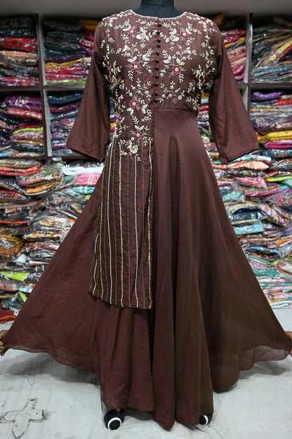 Beautiful Designer Anarkali Soft Silk Suite