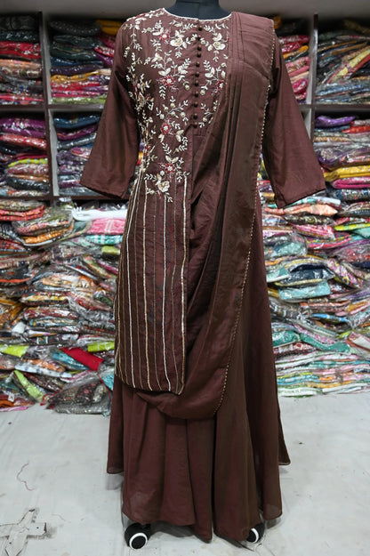 Beautiful Designer Anarkali Soft Silk Suite