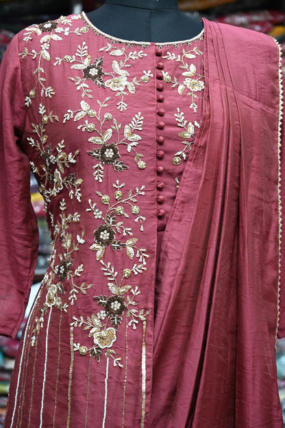 Beautiful Designer Anarkali Soft Silk Suite