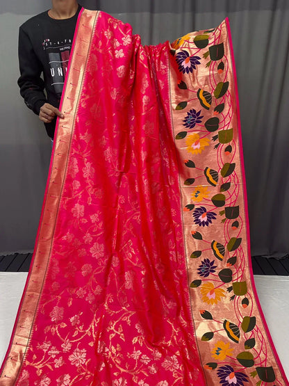 Beautiful Designer Geeta Pure Soft Paithani Silk Saree