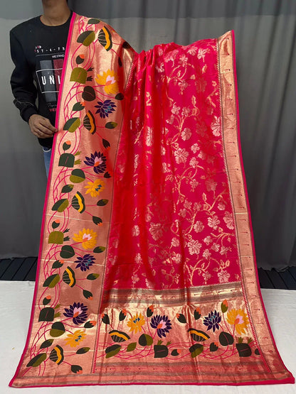 Beautiful Designer Geeta Pure Soft Paithani Silk Saree