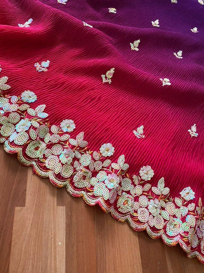 Beautiful Designer Pure Faux Georgette Saree