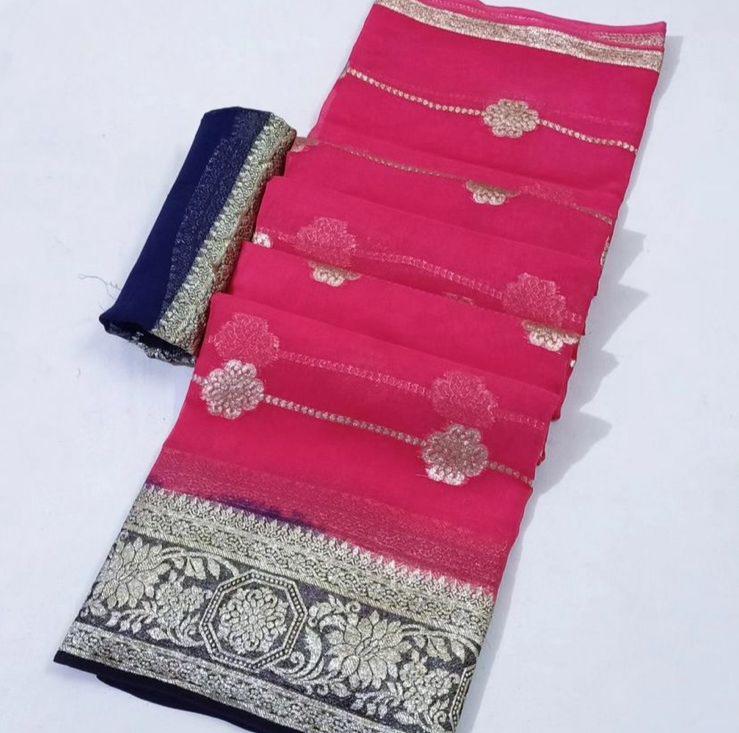 Beautiful Designer Pure Georgette Banarasi Saree