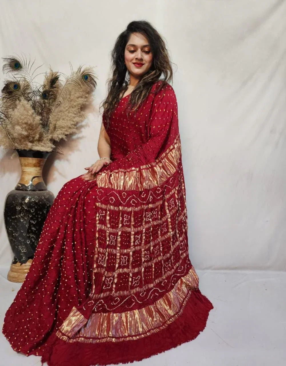 Beautiful Designer Pure Gaji Pallu Chex Sarees