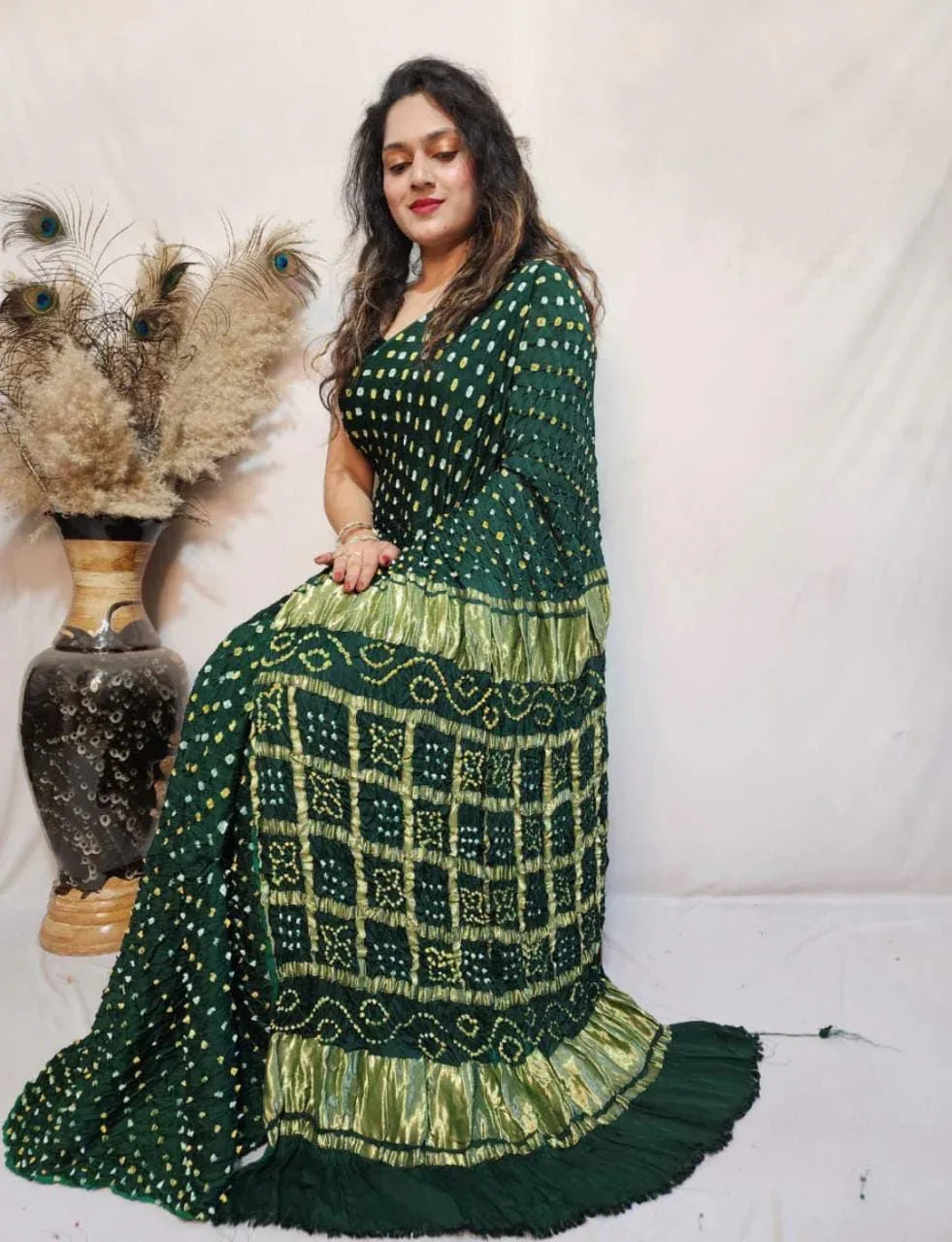 Beautiful Designer Pure Gaji Pallu Chex Sarees