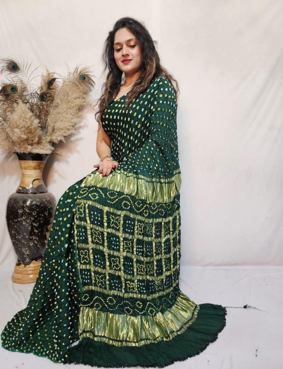 Beautiful Designer Pure Gaji Pallu Chex Sarees