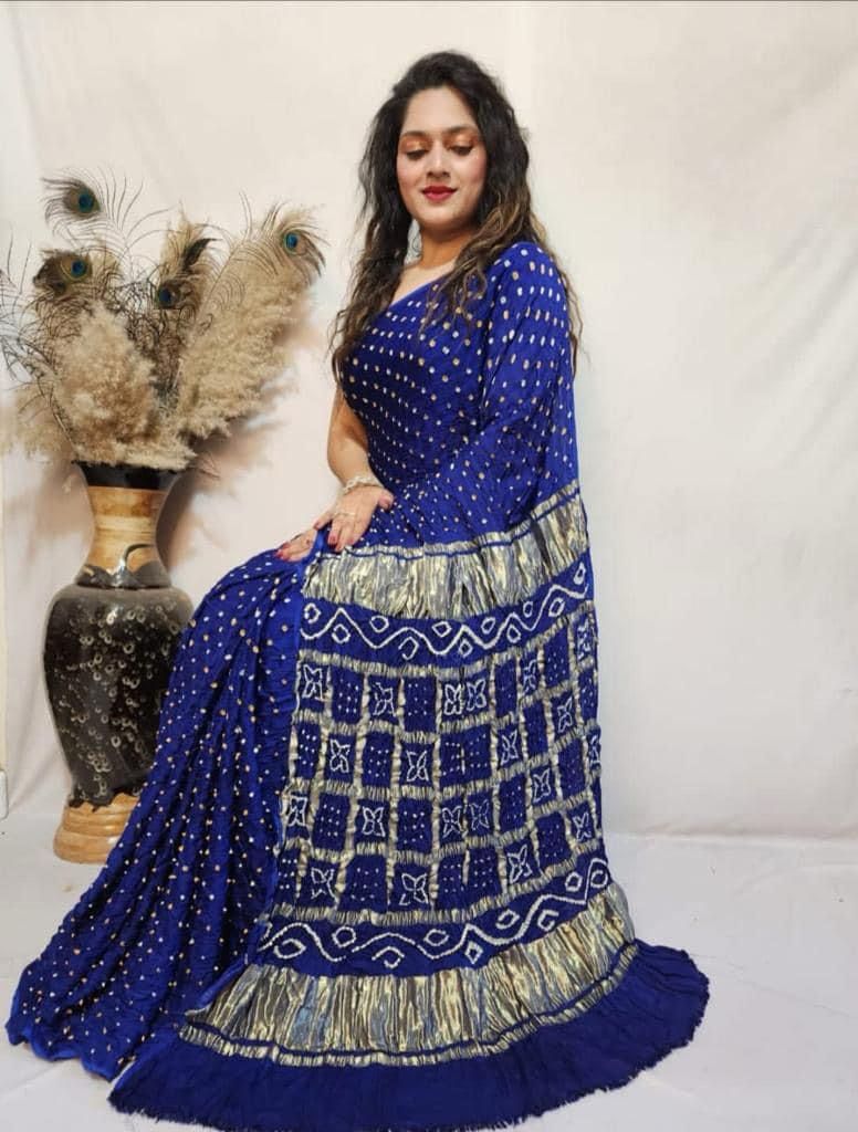 Beautiful Designer Pure Gaji Pallu Chex Sarees